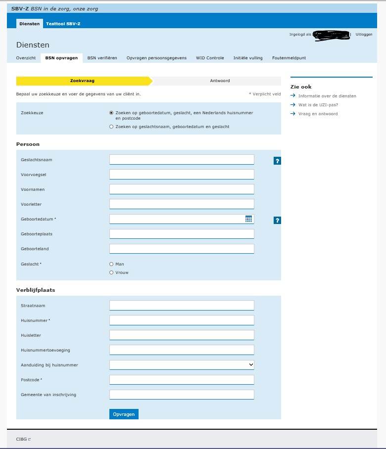 Het huidige scherm waarmee u het BSN opvraagt, verschilt van het nieuwe. Hierin zijn verbeteringen doorgevoerd.